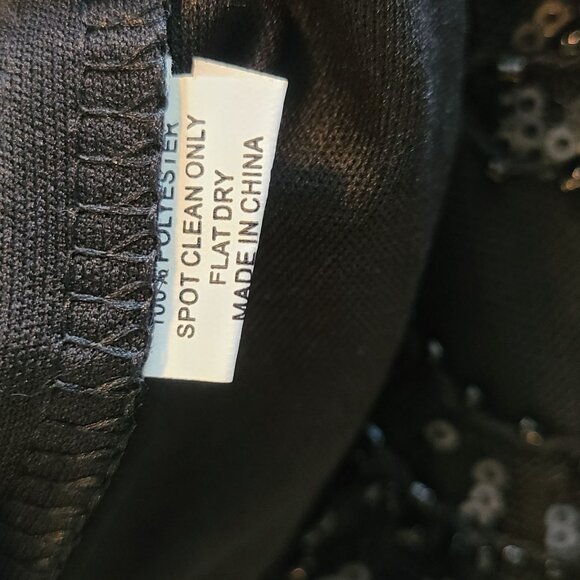 Altar'd State Black Ania Sequin Beaded Lace Dress NEW Large Cocktail Goth Glam - Picture 8 of 9